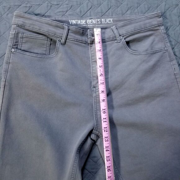 Vintage Genes Black Jeans Mens 36x32 Purple Slim Fit Dark Wash American Denim - Picture 6 of 12